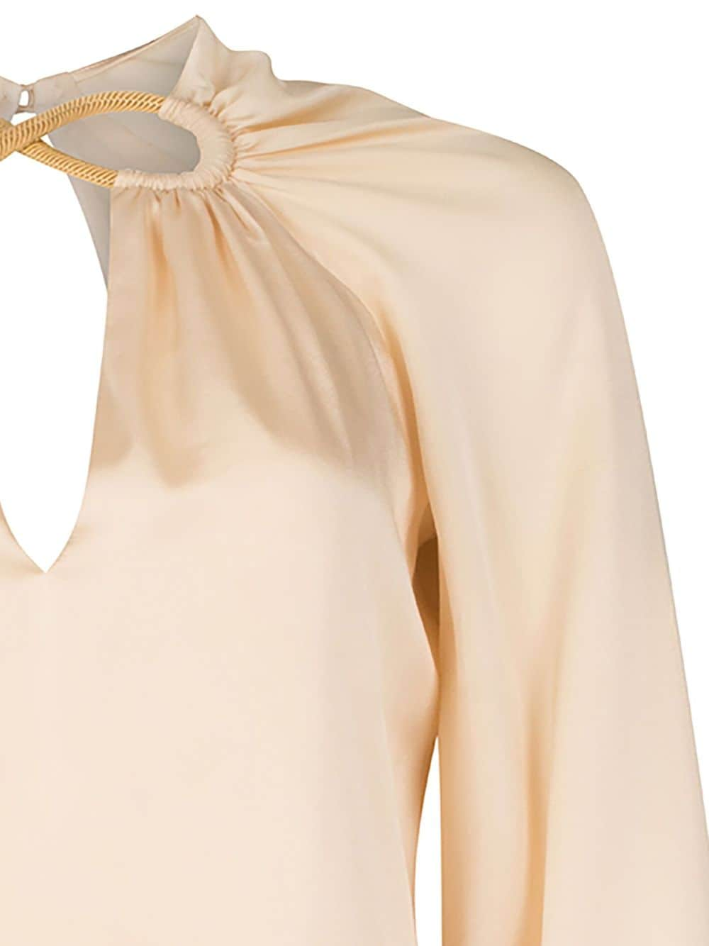 Silvia Tcherassi Zijden blouse met uitgesneden details - Beige