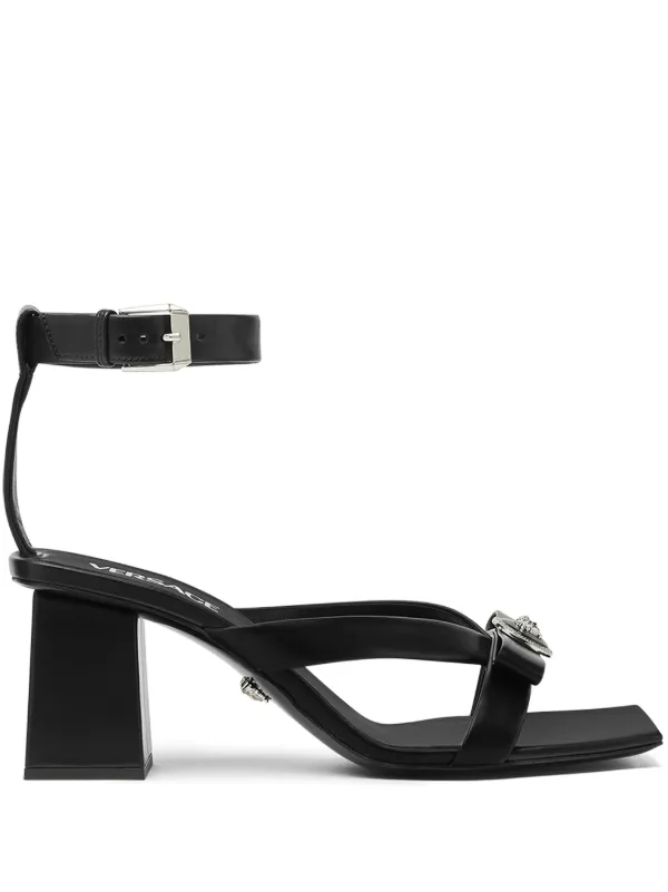 【関税込み】Sligback Gianni Ribbon - Versace - Leather - Bla Gianni Ribbon Slingback Pumps 110 mm Black,Gold | VERSACE