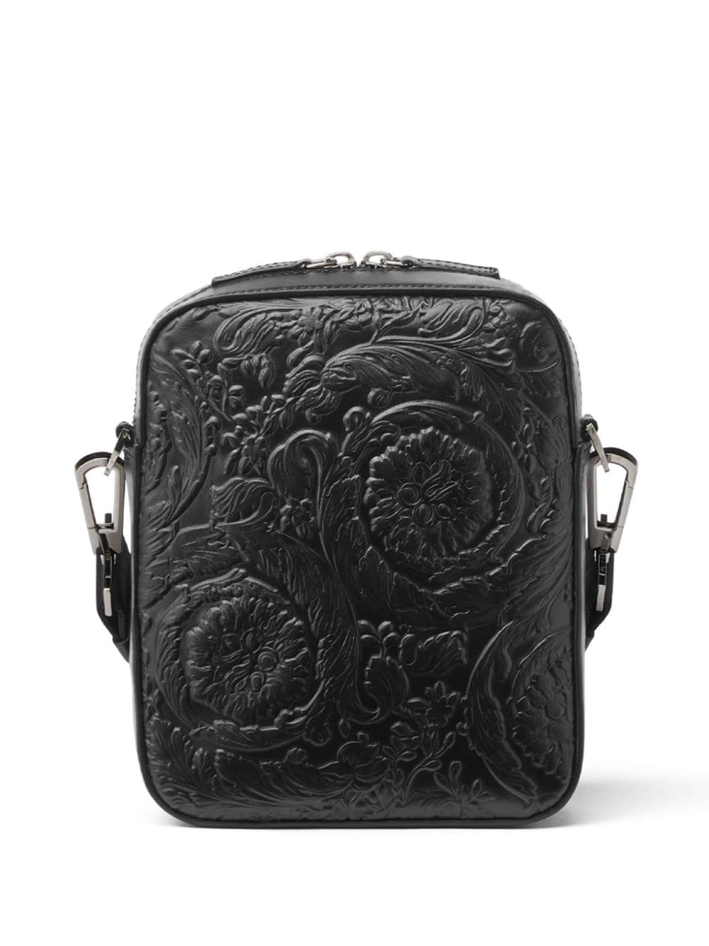 Shop Versace Medusa Biggie Barocco Crossbody Bag In Black