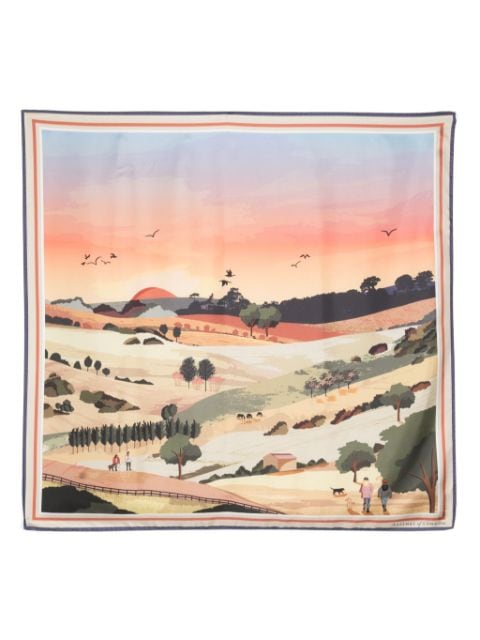 Aspinal Of London South Downs silk scarf