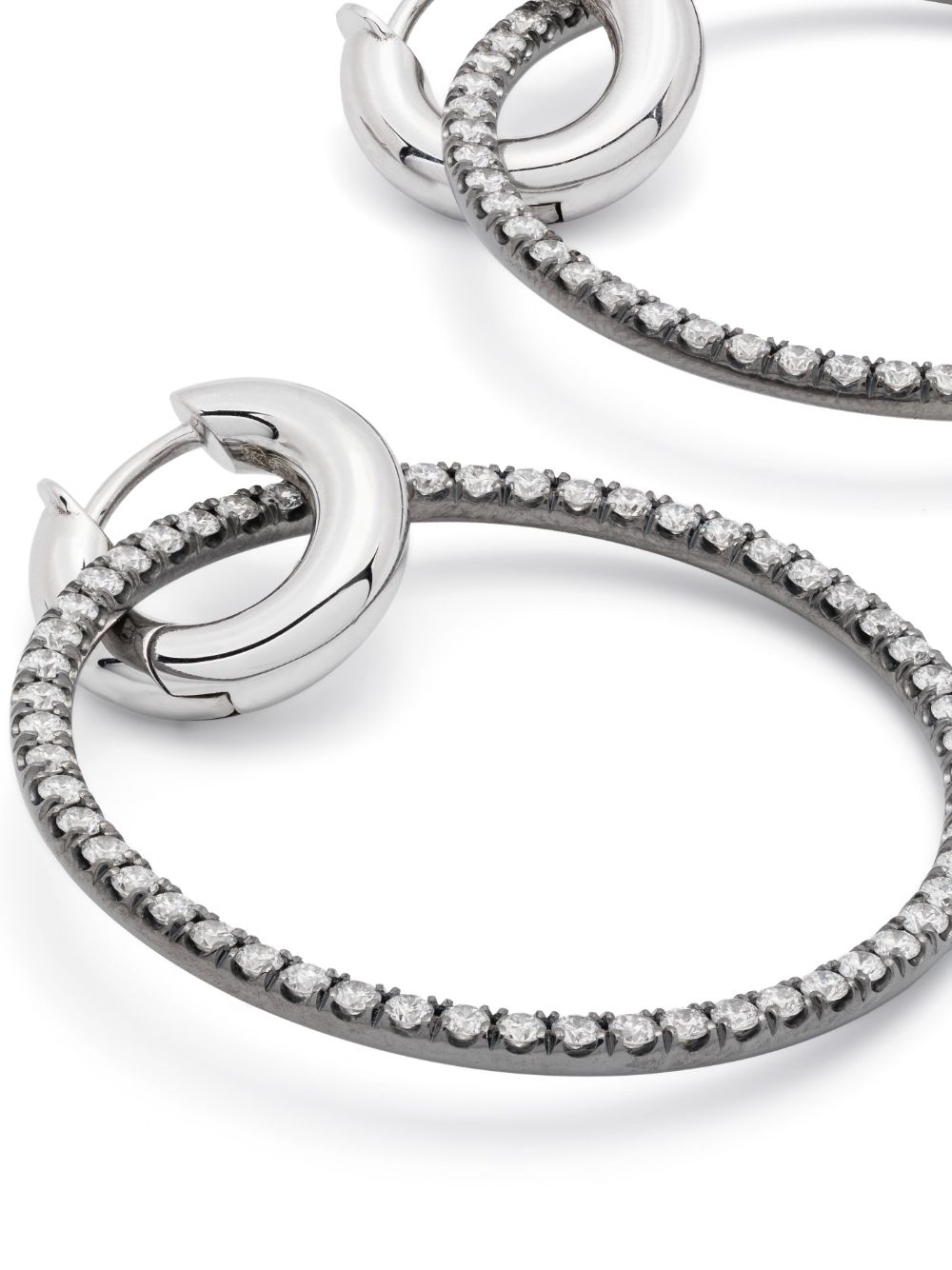 Shop Spinelli Kilcollin 18kt White Gold And Sterling Silver Diamond Huggie Earrings