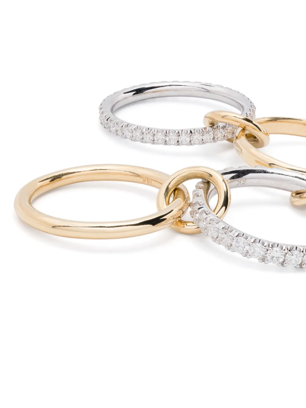 Spinelli Kilcollin 18kt Gold Halley Diamond Linked Ring In Silver