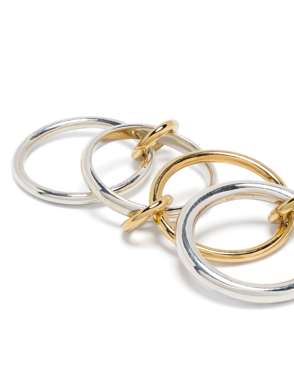 Shop Spinelli Kilcollin 18kt Yellow Gold Vermeil And Sterling Silver Linked Rings