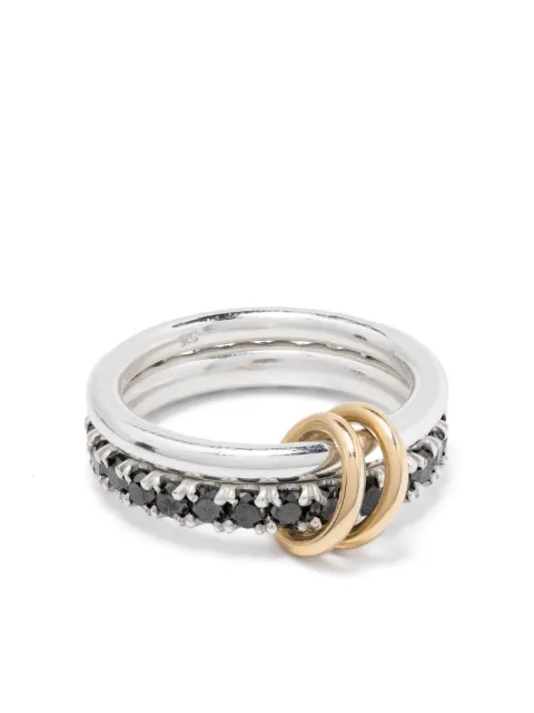 Spinelli Kilcollin 18kt yellow gold Enzo SG Noir diamond linked rings