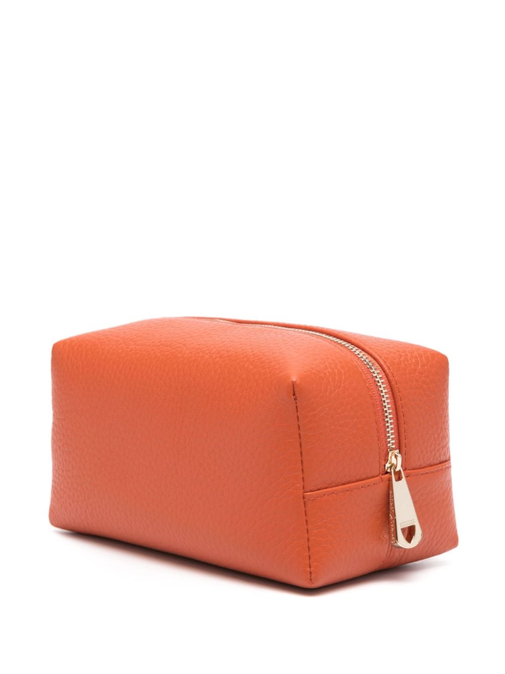 Shop Aspinal Of London Small London Leather Make Up Bag In Orange