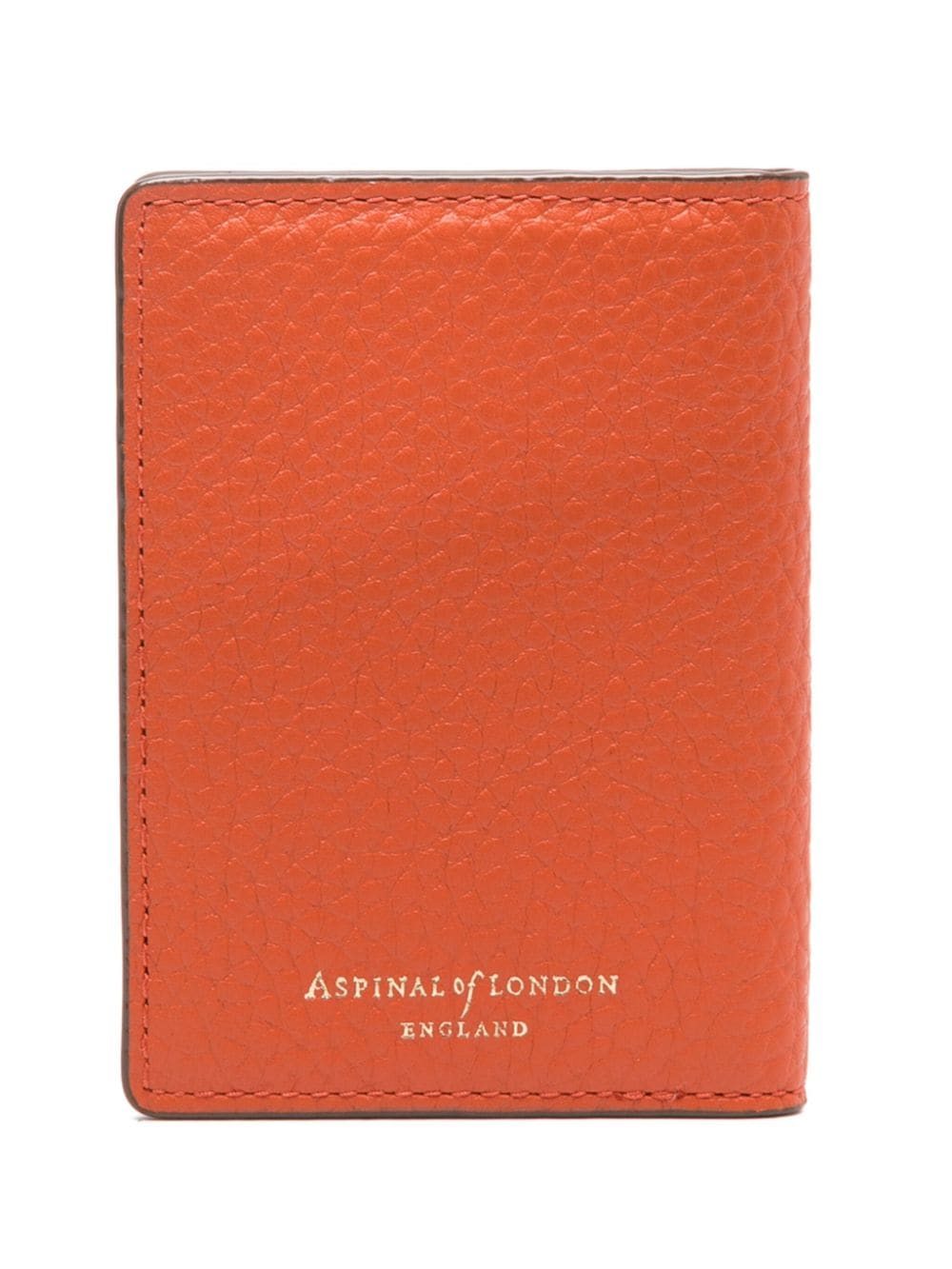 Shop Aspinal Of London Grained-leather Cardholder In Orange