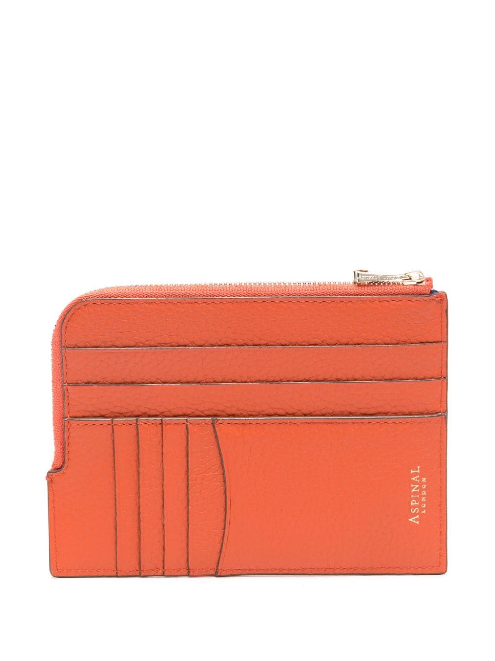 Shop Aspinal Of London Grained-leather Travel Wallet In Orange