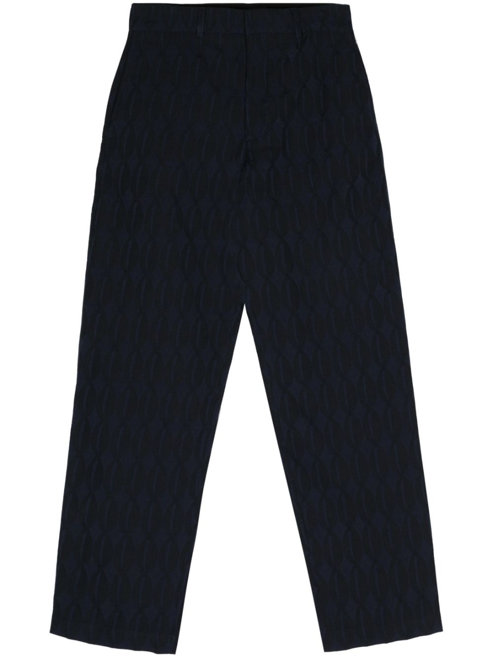 monogram-jacquard straight-leg trousers