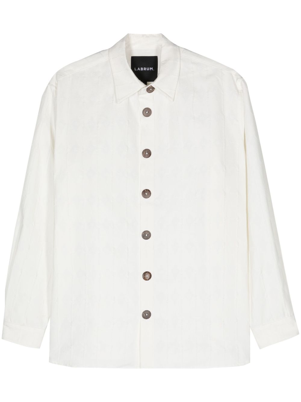 monogram-jacquard button-up shirt