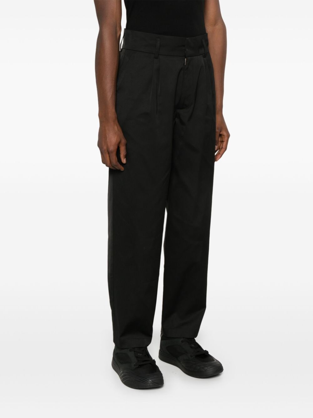 Shop Labrum London Tapered Tailored Trousers In Black