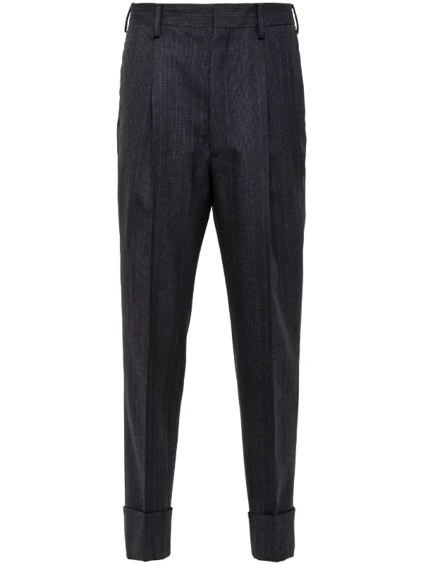 Prada Wool Tailored Trousers in Blue