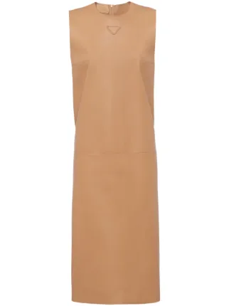 prada leather dress triangle-logo Shift | Brown colour check