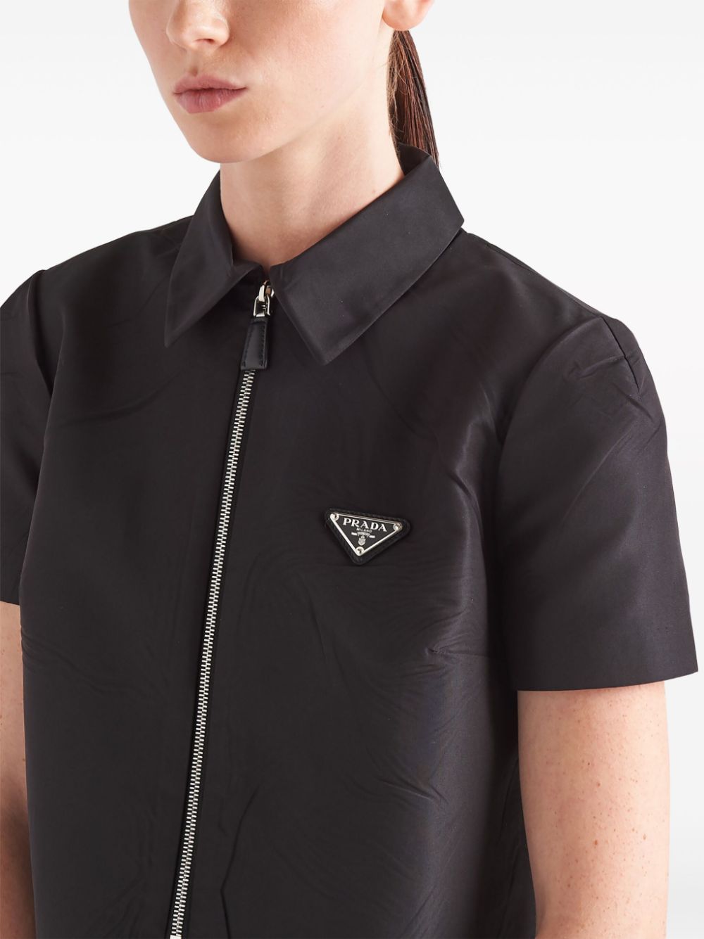 Prada Mini-jurk met logo Zwart