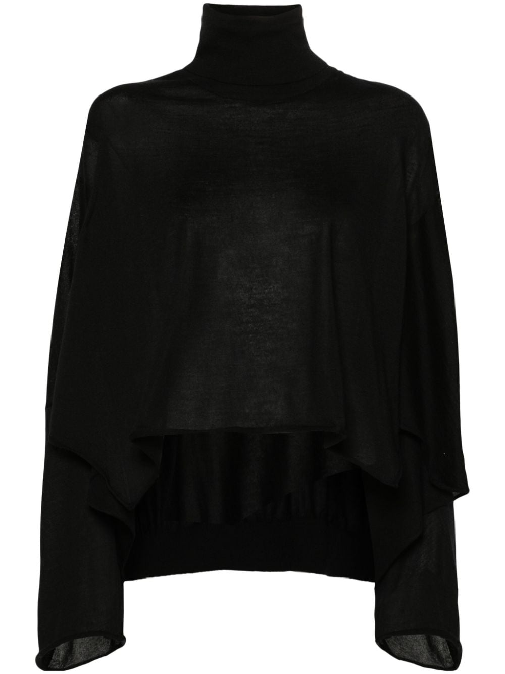 The Row Erfurt Draped Cashmere Sweater In Black