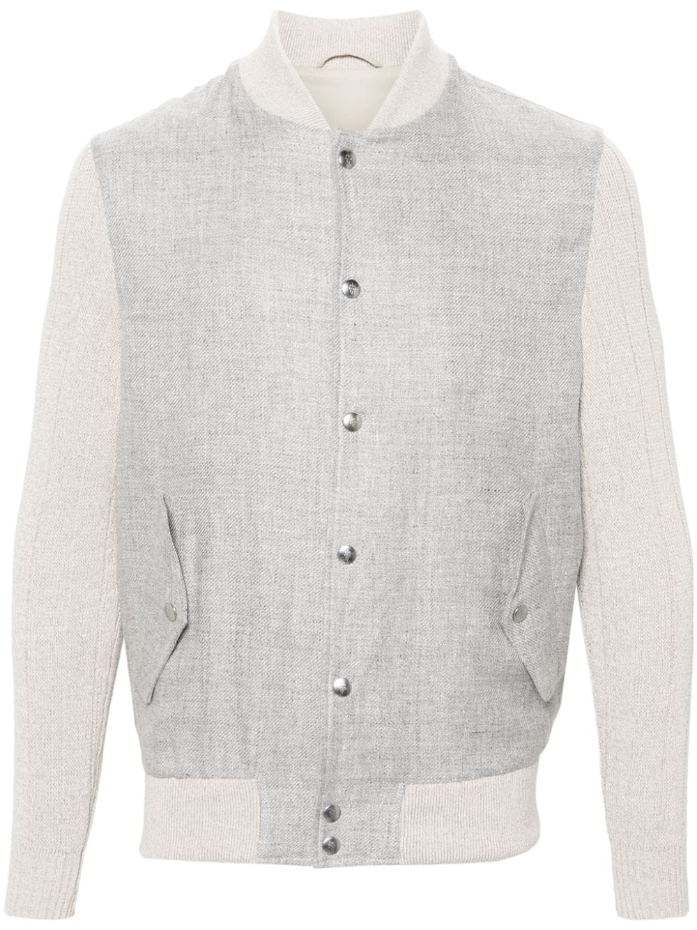 Eleventy linen-blend bomber jacket - Grigio