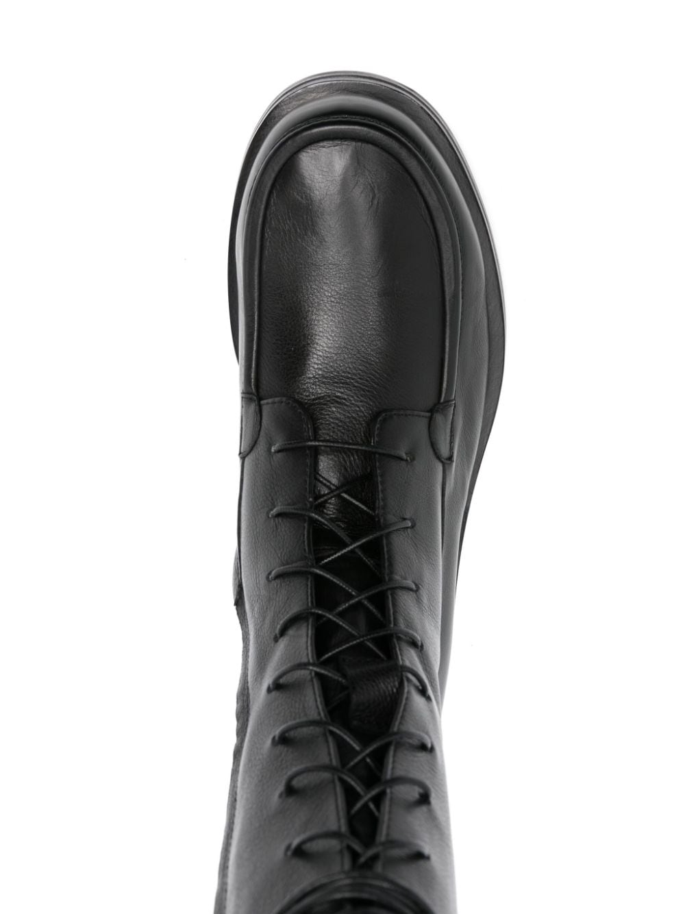 Shop The Row Patty Leather Combat Boots In Black
