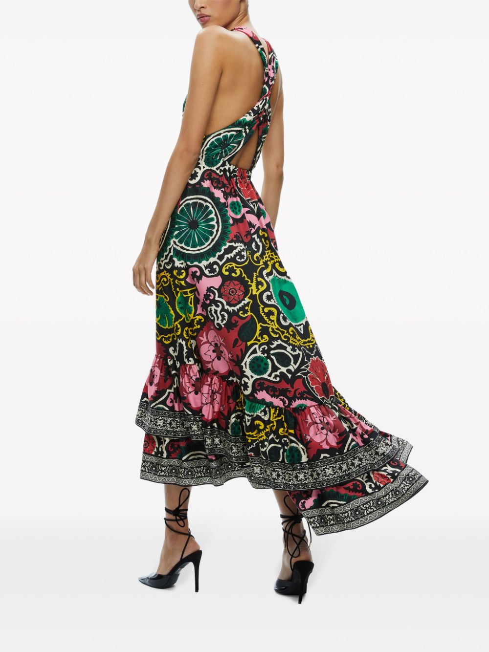 Shop Alice And Olivia Loyce Tiered Maxi Dress In Black