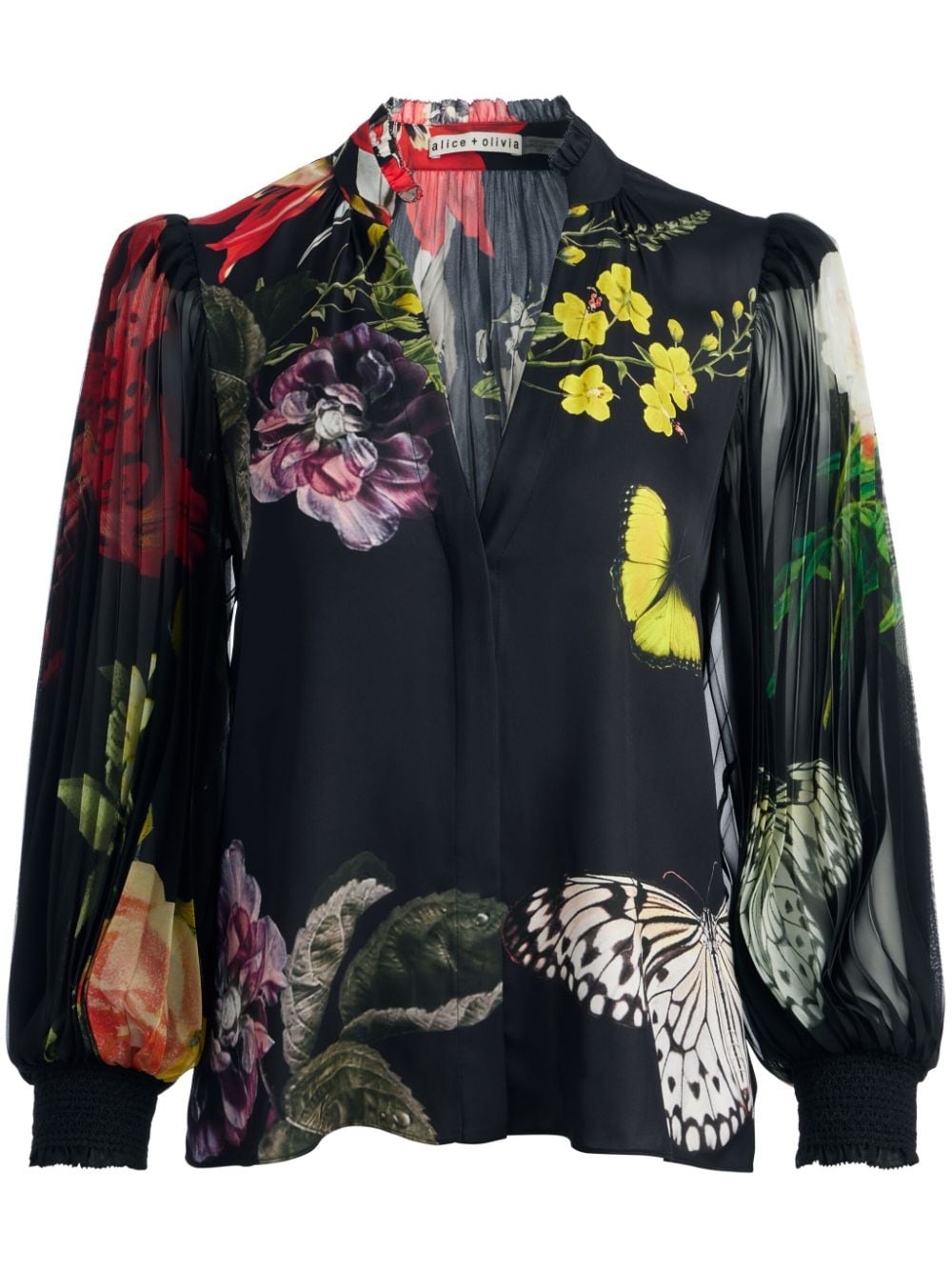 alice + olivia Ilan floral-print blouse - Black