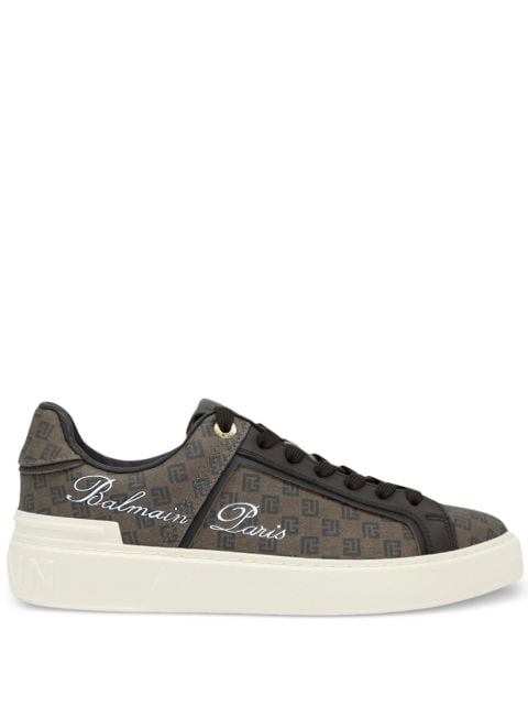 Balmain B-Court monogram leather sneakers