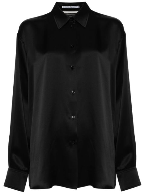 Alexander Wang tulle-panel silk shirt Women