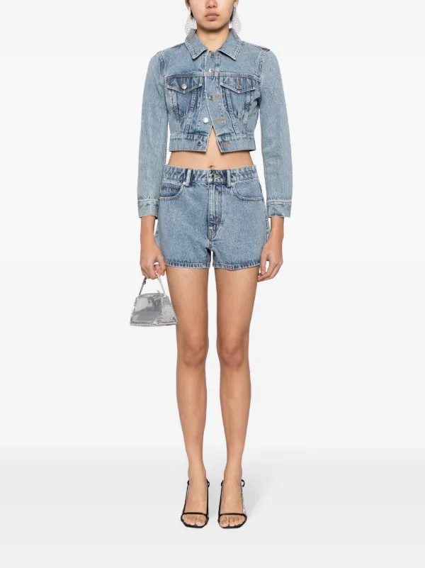 【関税&送料込】Alexander Wang Embellished Denim Shorts Alexander Wang Shorty Embellished Denim Shorts | Blue | FARFETCH