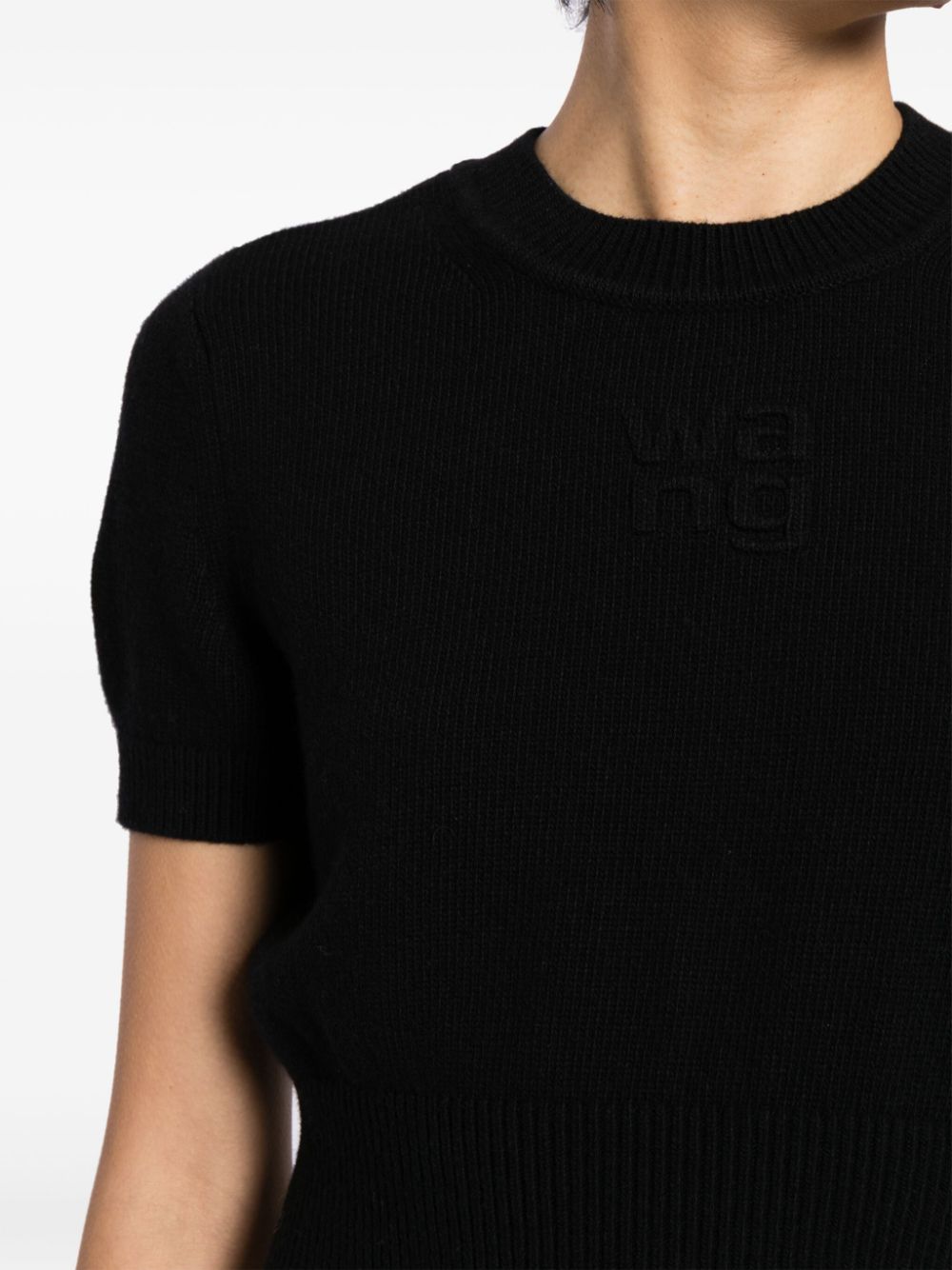 Alexander Wang Gebreide top met logo-reliëf Zwart