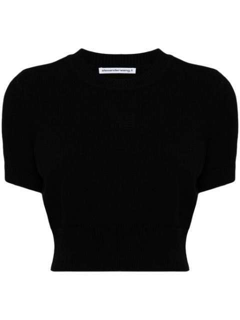 Alexander Wang logo-embossed knitted top Women