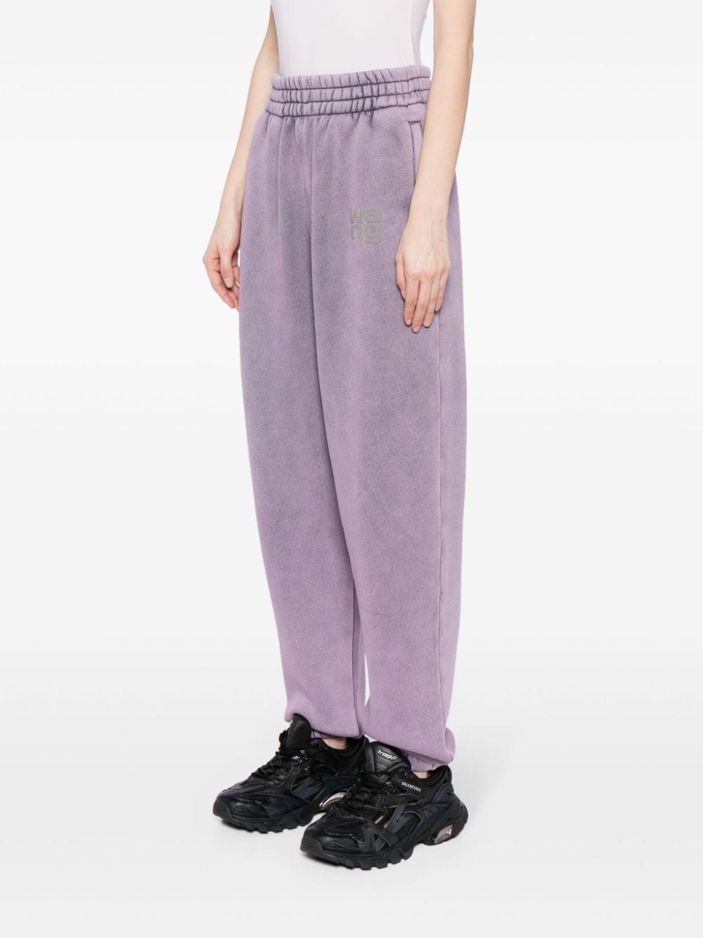 Shop Alexander Wang Logo-appliqué Track Pants In Purple