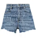 Alexander Wang Bite logo-print denim shorts - Blue