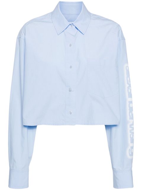 Affordable Alexander Wang Halo Glow-print cropped shirt Women