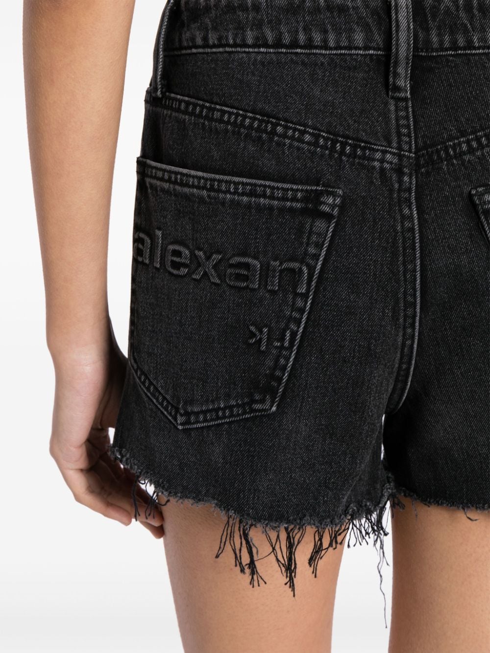 Shop Alexander Wang Bite Denim Shorts In Black