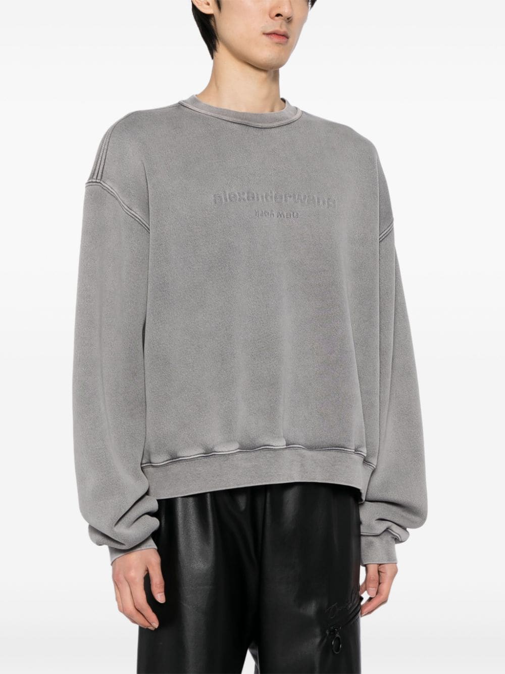 Shop Alexander Wang Logo-embossed Acid Sweatshirt In Grey