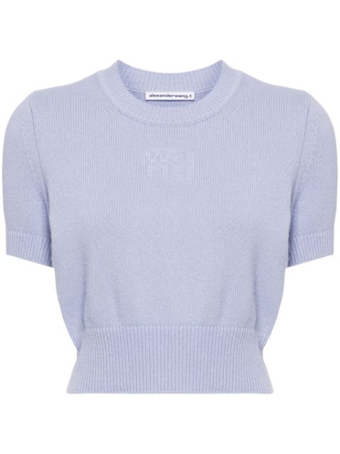 Alexander Wang logo-embossed knitted top Women