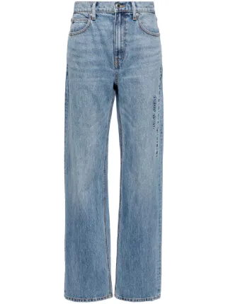 ALEXANDER WANG ロゴ装飾 ストレートジーンズ Alexander Wang ロゴ ストレートジーンズ | ブルー | FARFETCH JP