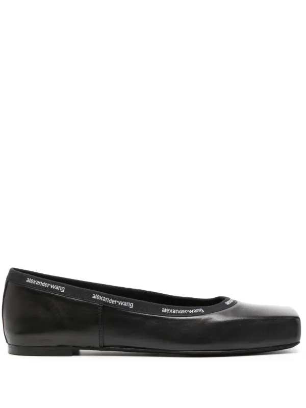 Alexander Wang Billie Leather Ballerina Shoes in Black