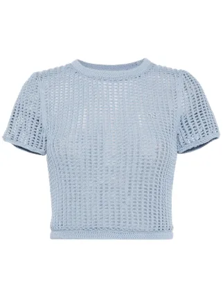 Alexander Wang オープンニット クロップドトップ | ブルー | FARFETCH JP