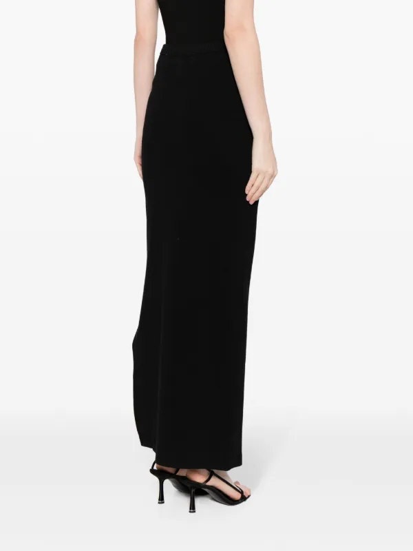 Alexander Wang logo-embossed Cotton Maxi Skirt | Black