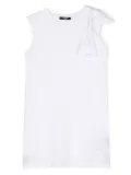 Balmain Kids bow-detail cotton minidress - White
