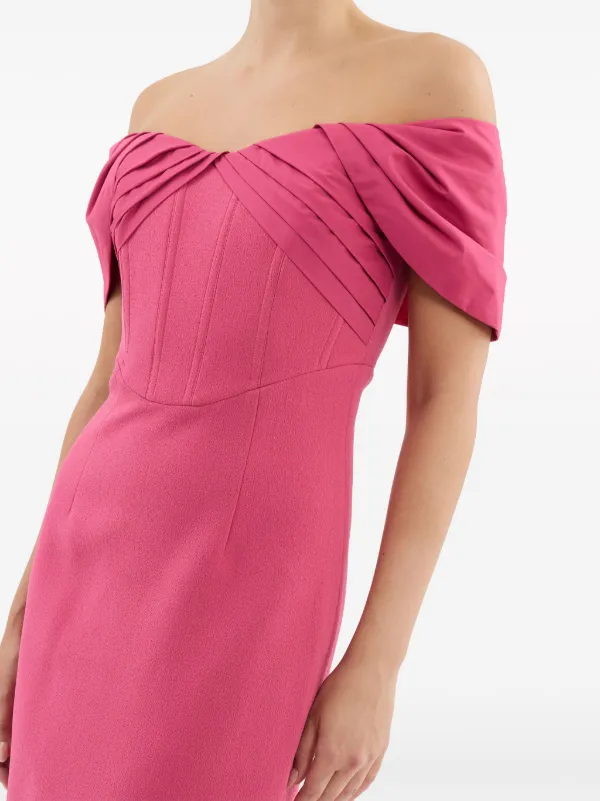 Rebecca Vallance Anais off-shoulder Midi Dress | Pink | FARFETCH