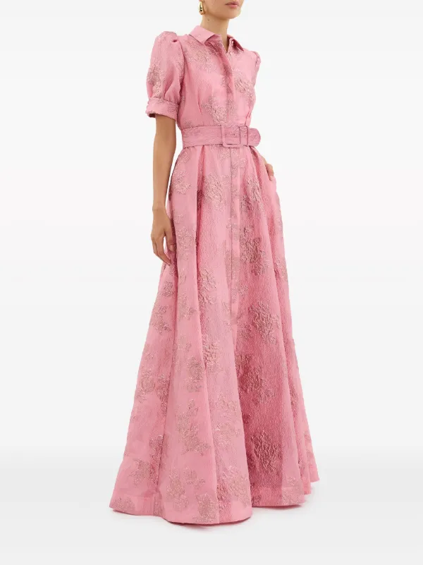 ◆関税込◆【REBECCA VALLANCEC】Bridal Annette brocade gown Rebecca Vallance Annette floral-brocade Gown | Pink | FARFETCH
