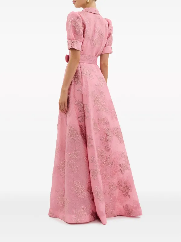 Rebecca Vallance Annette floral-brocade Gown | Pink