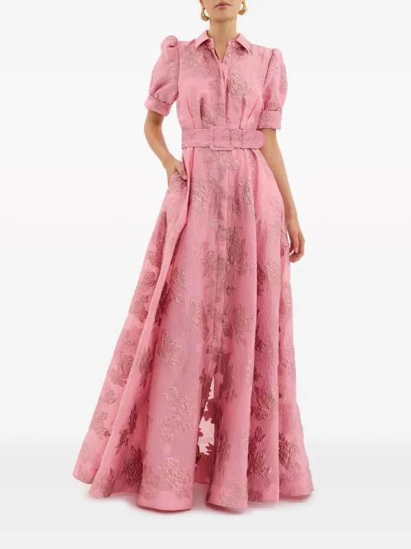 REBECCA VALLANCE 関税込 Bridal Annette brocade gown Rebecca Vallance Annette floral-brocade Gown | Pink | FARFETCH