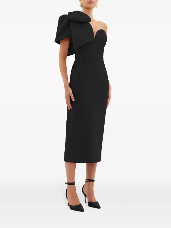 Rebecca Vallance Anais one-shoulder Midi Dress | Black