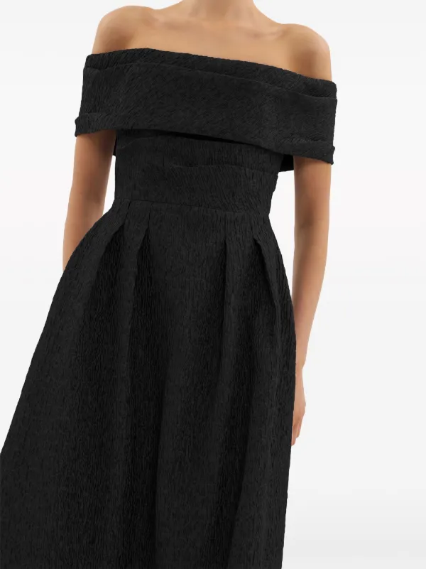 Rebecca Vallance Helene Textured off-shoulder Midi Dress