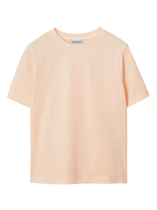 Burberry Kids EKD logo embroidered Cotton T shirt Orange FARFETCH PT