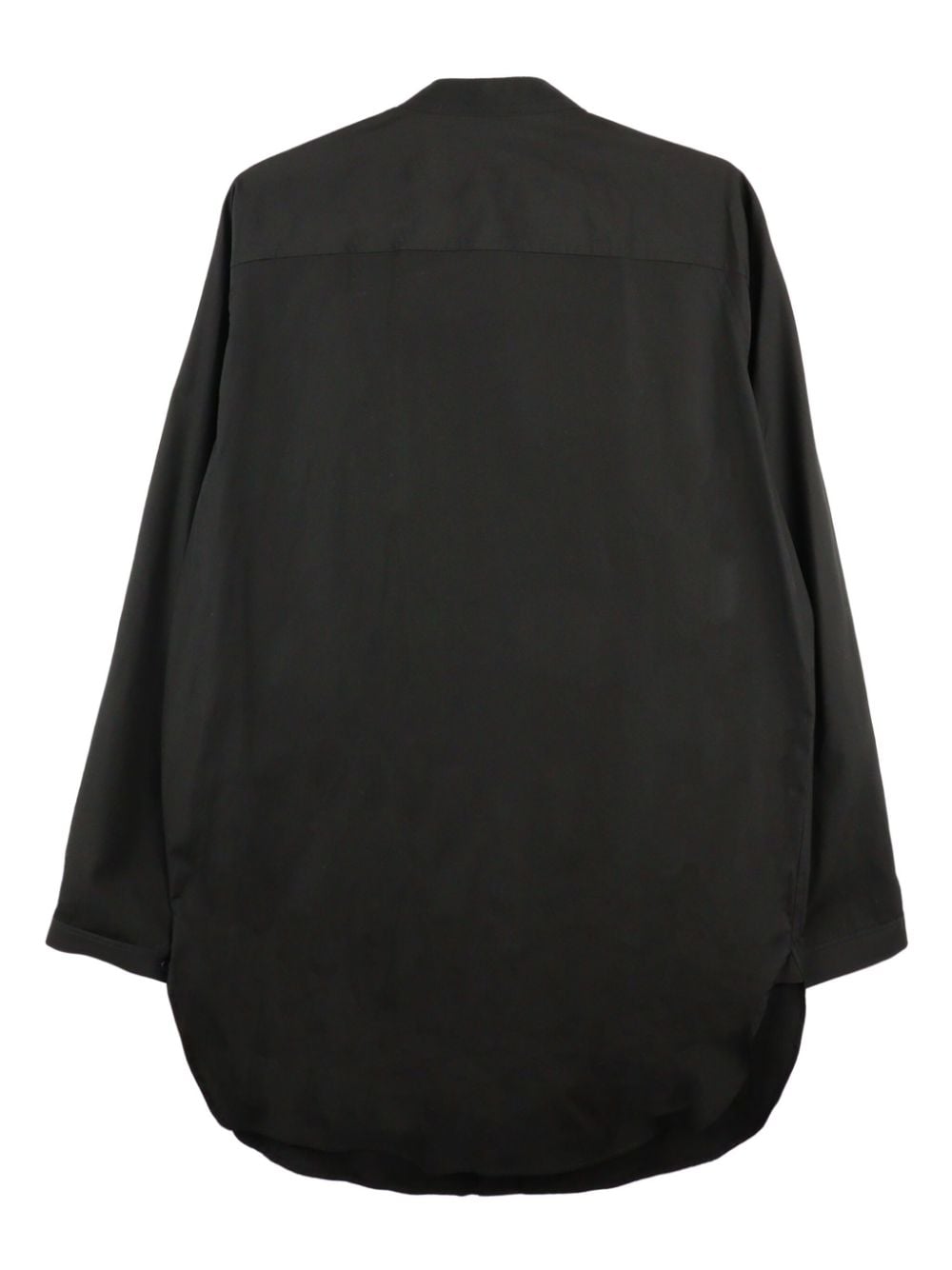 Shop Yohji Yamamoto Tie-neck Cotton Shirt In Black