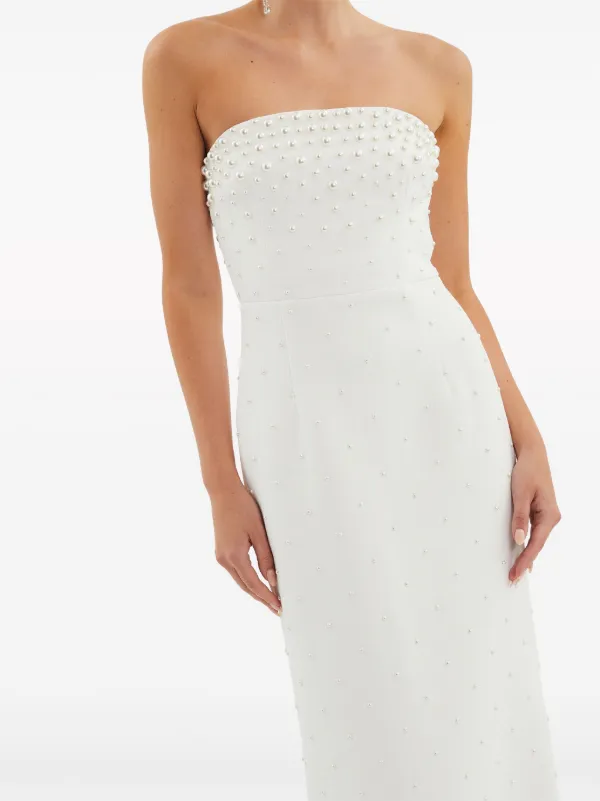 REBECCA VALLANCE ワンピース Bridal Theresa faux pearl 926646 Bridal Theresa faux pearl-embellished gown in white