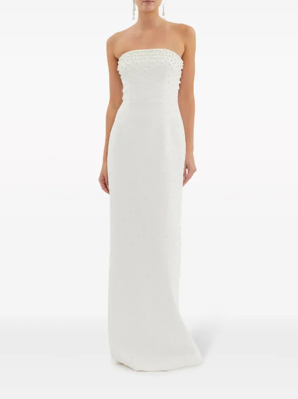 Rebecca Vallance Therese pearl-embellished Gown | White