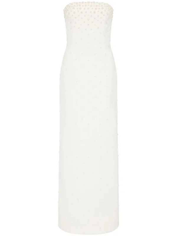 Rebecca Vallance Therese pearl-embellished Gown | White