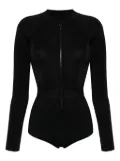 Duskii zip-up long-sleeved swimsuit - Black